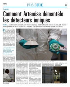 Article de l’Est Eclair sur le démantèlement des détecteurs ioniques